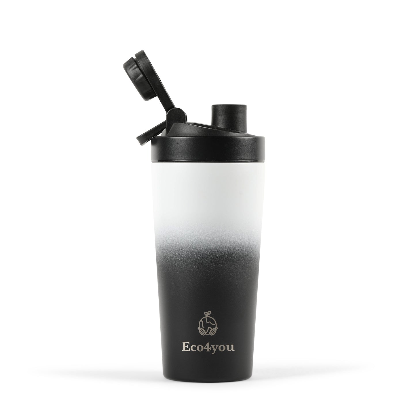 Eco4you 23oz Stainless Steel Shaker Bottle/ Infuser Black & White